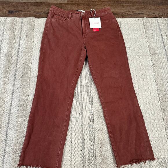 LOVERVET Women's Tummy Control Crop Straight Jeans Size 16W In Burgundy - Picture 2 of 14